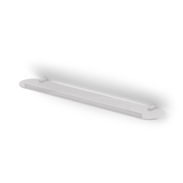 Product Cut out image of the Origins Living Hudson 600mm White Metal Shelf with white brackets